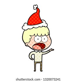 ilustración de un hombre impactado usando sombrero santa