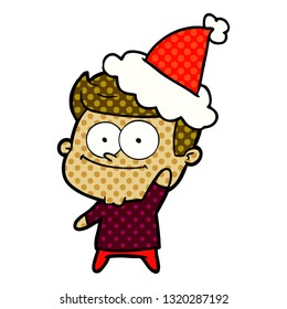 ilustración de un hombre feliz usando sombrero santa