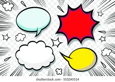 Hand drawn of comic bubbles speech