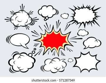 Hand drawn of comic bubbles speech. Comic sound effect. Vector illustration.