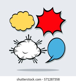 Hand drawn of comic bubbles speech. Comic sound effect. Vector illustration.