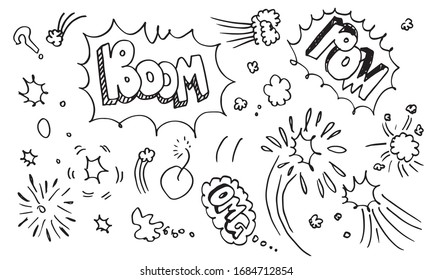 Hand Drawn Comic Doodles Stock Vector (Royalty Free) 1098661529