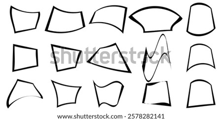 Hand Drawn Comic Shape Design. Speech bubbles painted with chalk. Hand drawn squares frame box. EPS vector illustration