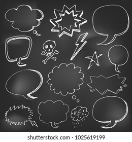 Conjunto de bolhas de fala desenhado à mão