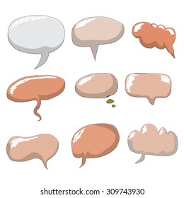 hand drawn comic speech bubbles set. funny art banner collection