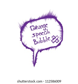 hand drawn comic style speech bubble. Vector illustration. Vector grunge ink speech bubble.