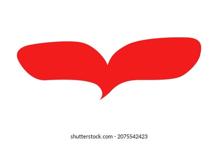 Hand drawn comics red heart silhouette icon vector illustration for valentines card