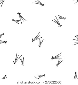 Hand drawn comics sketched tripod. Set of modern photo items seamless pattern. Colored pop art sketch on white background
