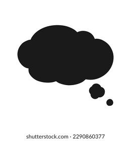 Hand Drawn Comics Style Speech Bubble Thought Cloud Silhouette. Simple Flat Vector Illustration.