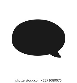 Hand Drawn Comics Style Speech Bubbles Silhouette Icon. Simple Flat Vector Illustration.