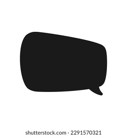 Hand Drawn Comics Style Speech Bubbles Silhouette Icon. Simple Flat Vector Illustration.