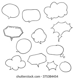 Hand Drawn Comics Style Speech Bubbles