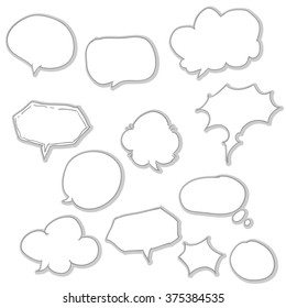 Hand Drawn Comics Style Speech Bubbles