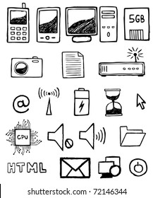 Hand Drawn Computer Icon Set