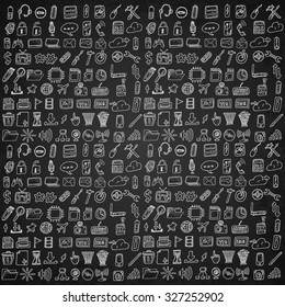 Hand drawn computer icons set.