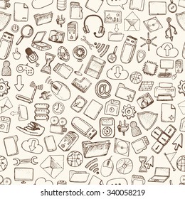 Hand drawn computer icons set.