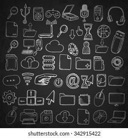 Hand drawn computer icons set.