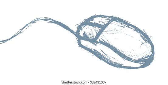 Hand drawn computer mouse 