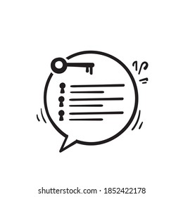 hand drawn concept of highlight the main points in the report or text and basic moments in document or book in doodle style