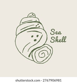 hand drawn conch shell illustration
