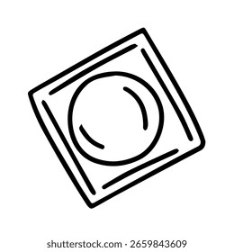Dibujado a mano condón Vector doodle ilustración