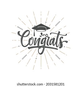 hand drawn congrats lettering template background