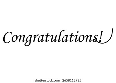 Icono de tipografía de letras de texto de felicitación dibujado a mano sobre fondo blanco.
