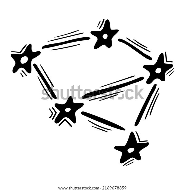 Hand Drawn Constellation Stars Magical Element Stock Vector (Royalty ...