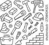 Hand Drawn Construction Doodle Pack