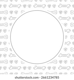 desenho à mão ferramentas de construção círculo quadro fundo