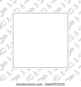 hand drawn construction tools frame background