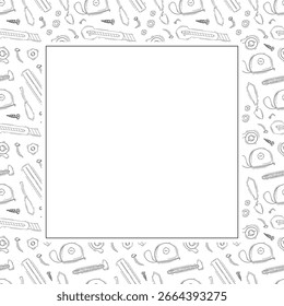 fundo de quadro de ferramentas de construção desenhado à mão