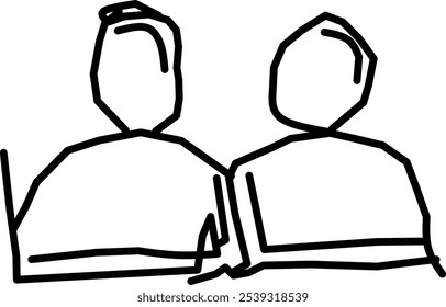 handgezeichneter Kontaktsymbolvektor. schwarze Linie auf Kontaktsymbol