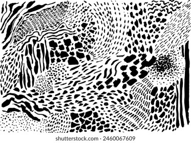 Hand Drawn Contemporary Abstract Brush Pattern