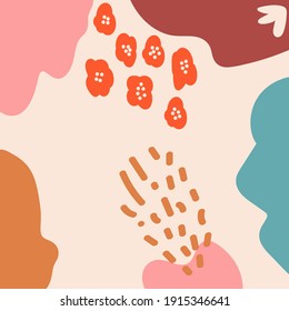 Hand drawn contemporary abstract shapes patterns.  various shapes and  objects. Abstract modern trendy vector illustration. 