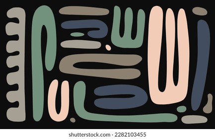 Hand drawn contemporary abstract shapes. with modern Scandinavian cut out elements