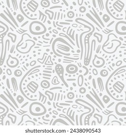 Hand drawn contemporary art collage with abstract shapes. Vector seamless pattern with modern Scandinavian cut out elements