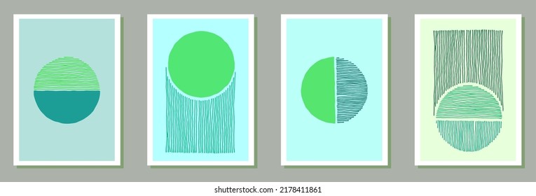 Colección vectorial de banners contemporáneos dibujados a mano. Patrones de manchas acuáticas. Impresiones de estilo de los años 50. Plantillas de arte juvenil. Elementos resquebrajadores.