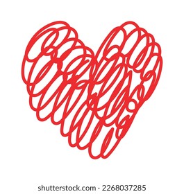 Hand drawn contemporary heart with patterns flat icon. Vector illustration
