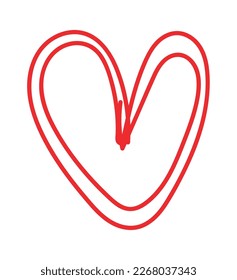Hand drawn contemporary heart with patterns flat icon. Vector illustration