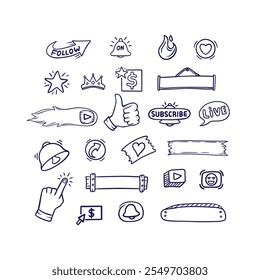 Hand Drawn Content Creator Doodle Art Icon Illustration