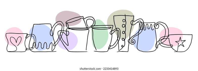 Cubos de línea inky dibujados a mano con formas abstractas, aislados en fondo blanco.