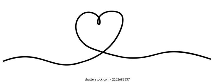 Dibujo manual de línea continua del amor. Ilustración del vector