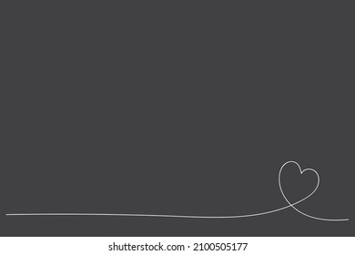 Hand drawn continuous lines of love signs with hearts embracing minimalism Doodle design. Black background. Vivid love concept.