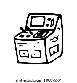 Hand Drawn control panel doodle. Sketch style icon. Decoration element. Isolated on white background. Flat design. Vector illustration.