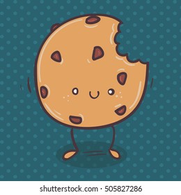 Hand drawn cookies in doodle style
