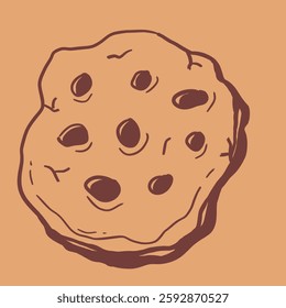 hand drawn cookies illustration. cookies icon. cookies logo.