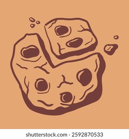 hand drawn cookies illustration. cookies icon. cookies logo.