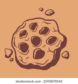 hand drawn cookies illustration. cookies icon. cookies logo.