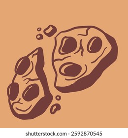 hand drawn cookies illustration. cookies icon. cookies logo.